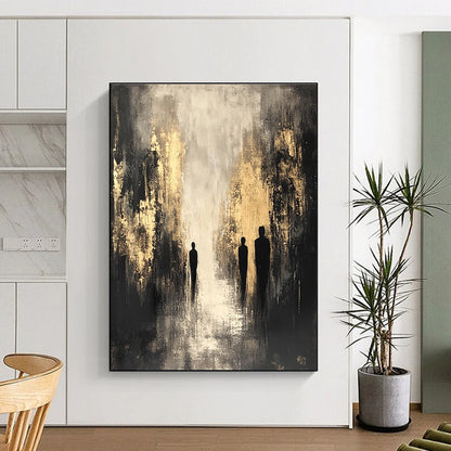 Silhouettes in Gold and Grey for Luxury Hotel Lobby & Sophisticated Home Office STSC371