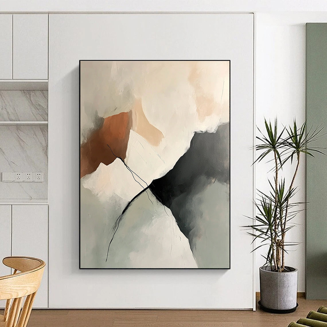 Neutral Tones Abstract for Minimalist Living Room & Corporate Office STSC800