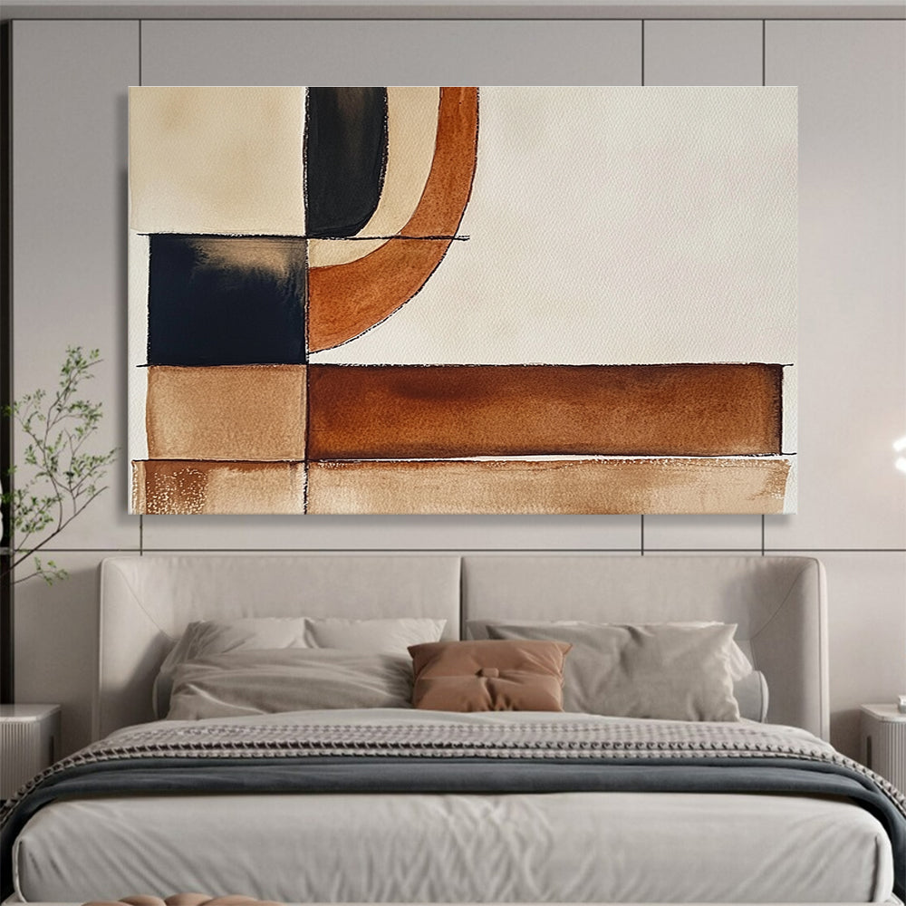 Earth - Tone Geometric Shapes Art for Rustic - Chic Café & Bohemian Home SC394