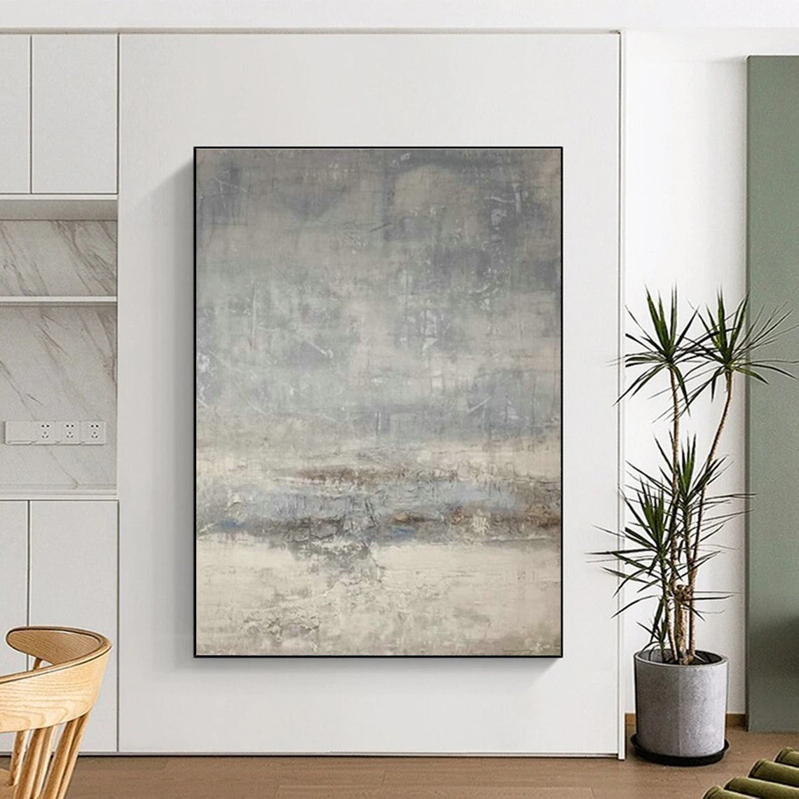 Gray - Toned Abstract Art for Contemporary Home Stairwells DLZ0199