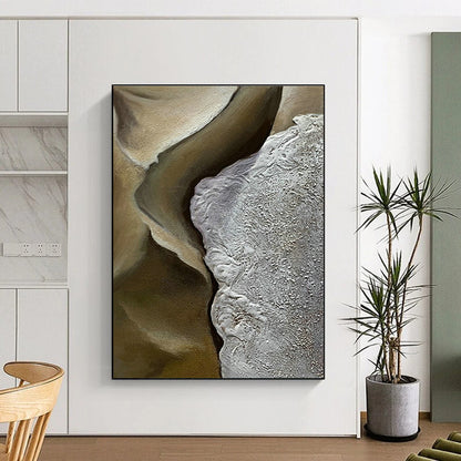 Brown - White Relief Art for Rustic Vineyard Tasting Room & Modern Farmhouse Dining Area DLZ0994