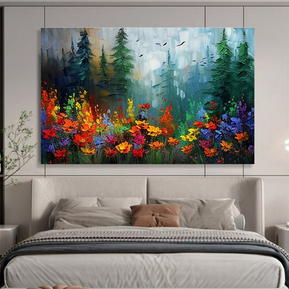 Colorful Forest Flower Field Art for Bohemian - Style Garden House Porches DLZ3223
