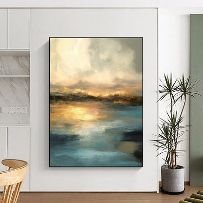 Dreamy Sunset Landscape Art for Beach House Bedroom & Wellness Spa DLZ1464
