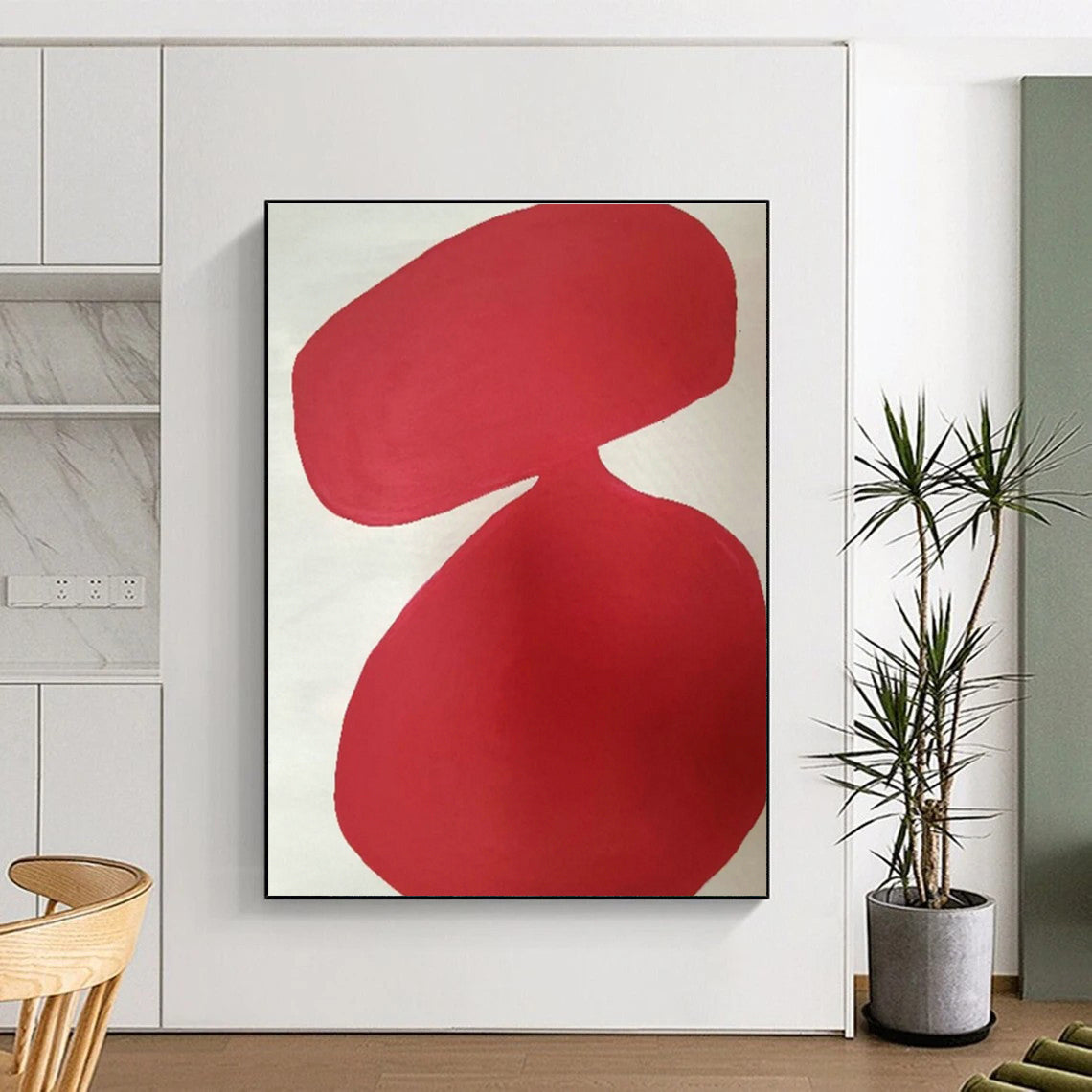 Red Double - Shape Abstract Art for Modern Bar & Art - Themed Party Venue DLZ1086