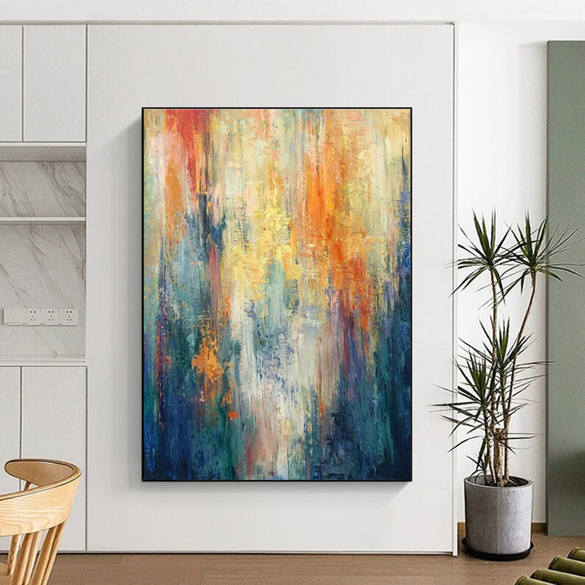 Colorful Vertical Lines Abstract Art for Dance Studio & Creative Office DLZ0632