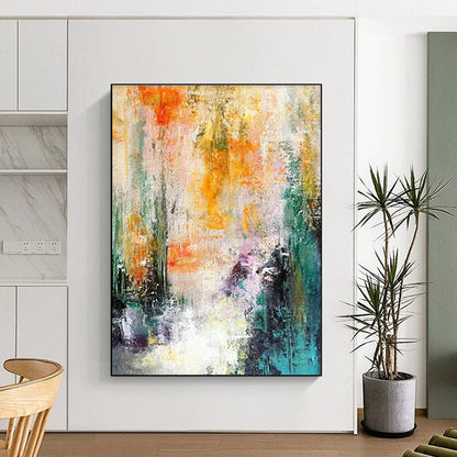 Colorful Landscape - Inspired Abstract Art for Countryside Café Dining Walls DLZ0005