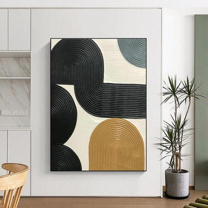 Black - Brown - Gold Relief Art for Industrial Loft & Art Studio DLZ1185
