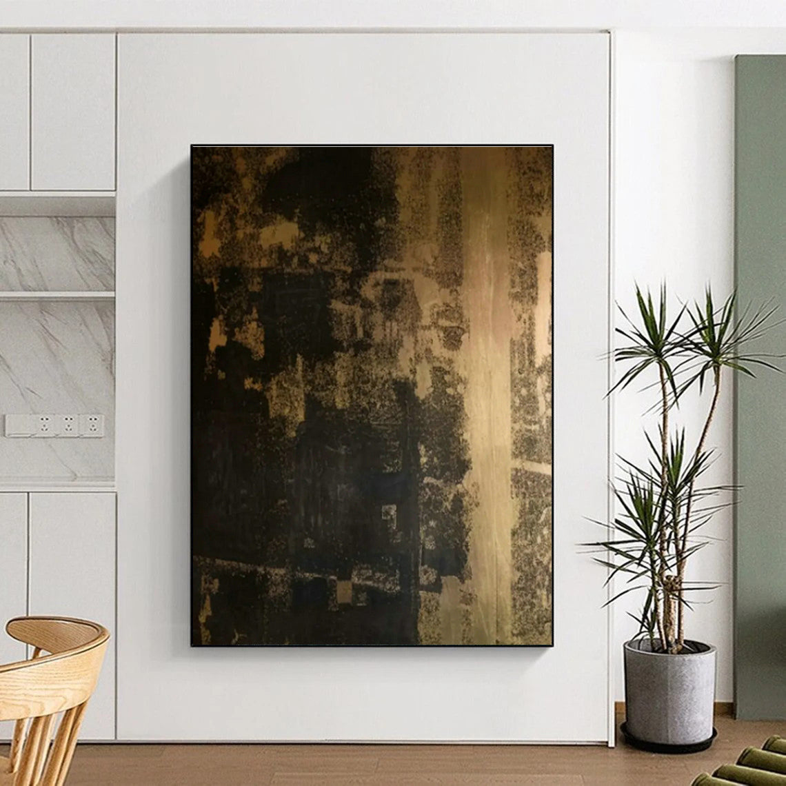Dark Textured Abstract Art for Industrial Nightclub & Gothic Home Library DLZ0842