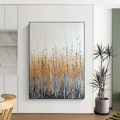 Neutral Grass Abstract for Minimalist Bedroom & Rustic Home Office STSC284