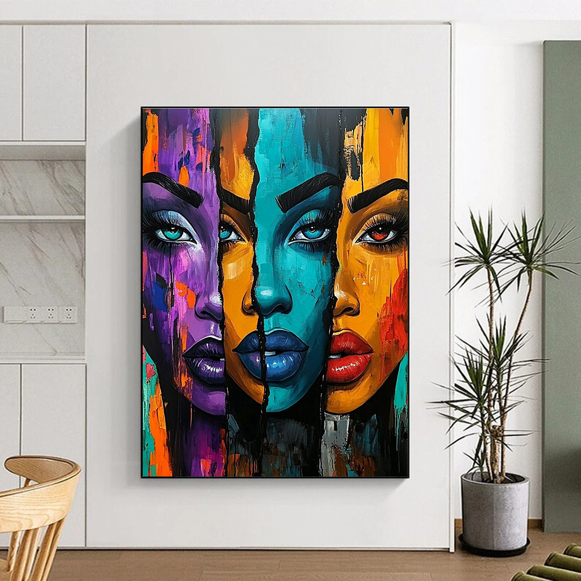 Colorful Face Segments for Modern Art Gallery & Bold Living Room STSC1220