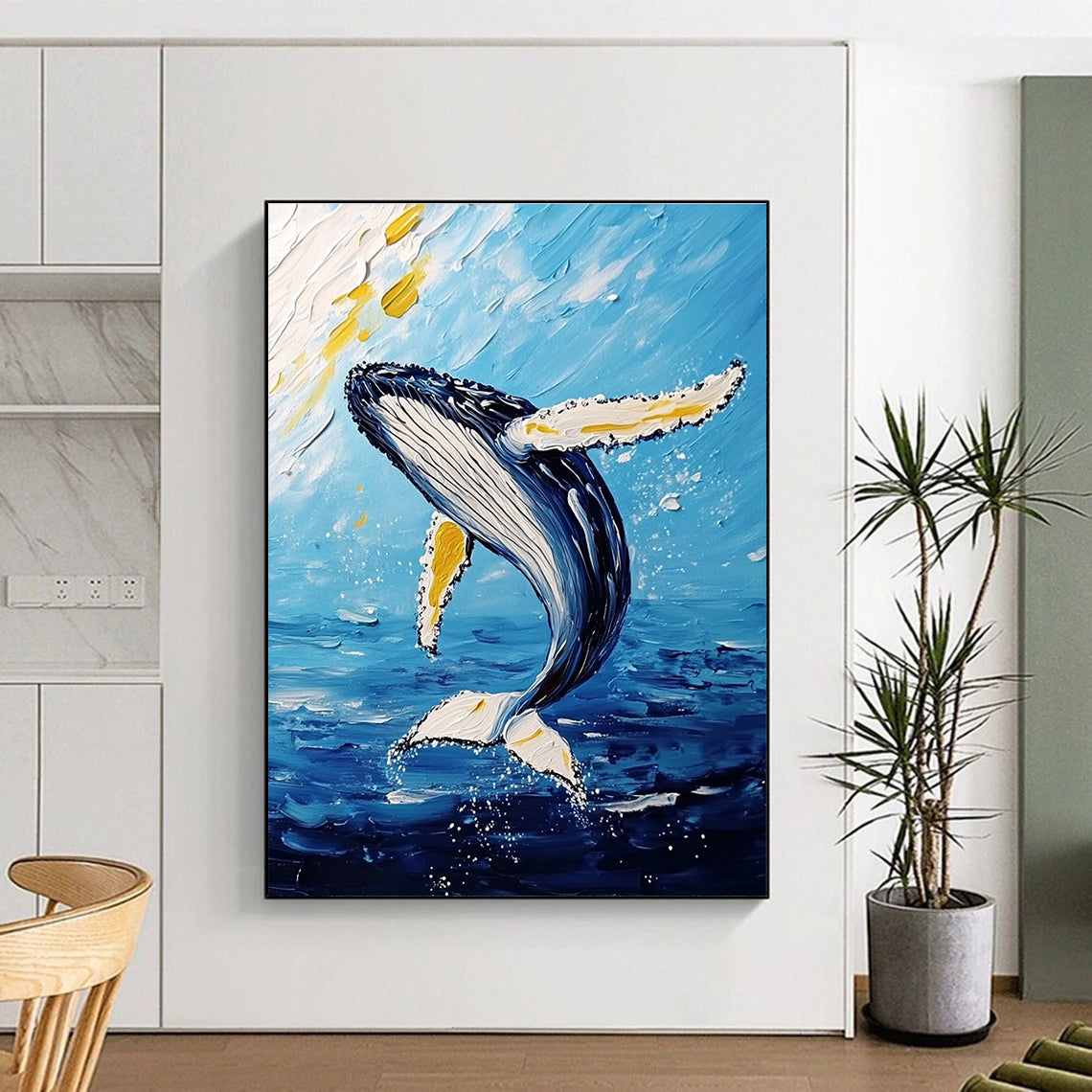 Whale Leap for Coastal Living Room & Nautical - Themed Café STSC1231
