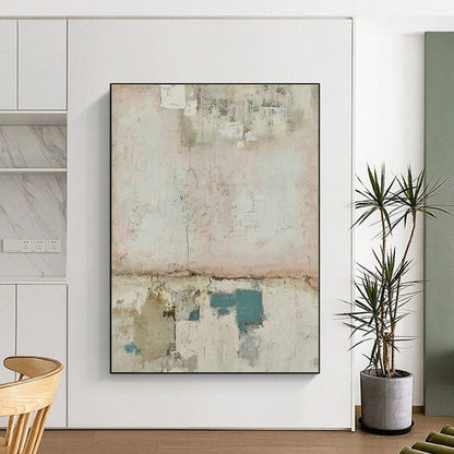 Pink - White Collage Abstract Art for Bohemian Café & Feminine Art Studio DLZ1851