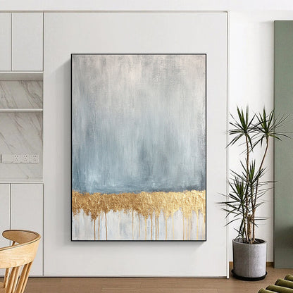 Blue and Gold Drip for Luxury Living Room & Art Deco - Inspired Lounge STSC571