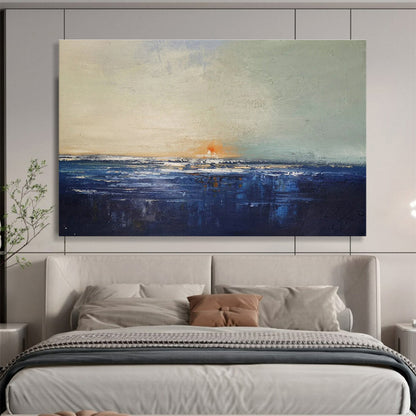 Serene Sea View Abstract Artwork for Crafting a Peaceful Coastal Bedroom Oasis DLZ3034