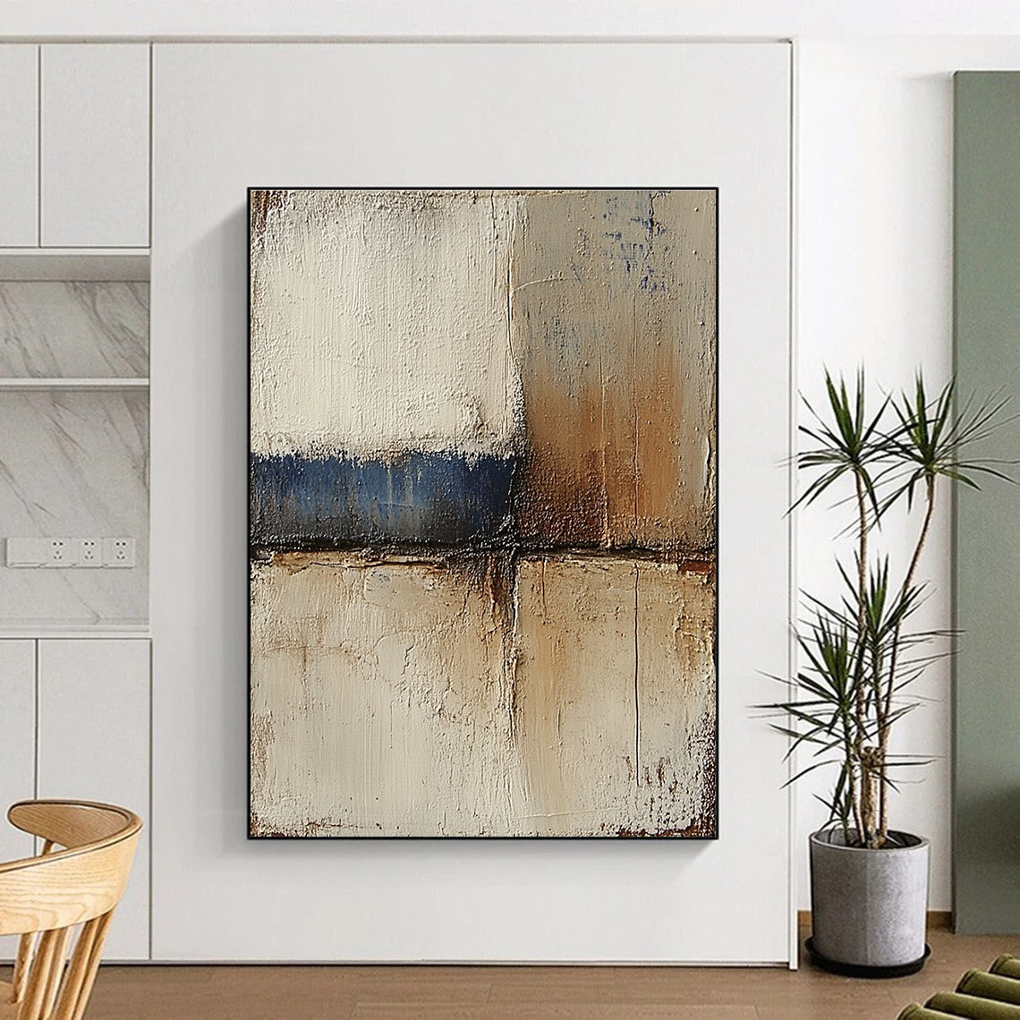 Artistic Textured Square Art for Creative Studio & Loft STSC079