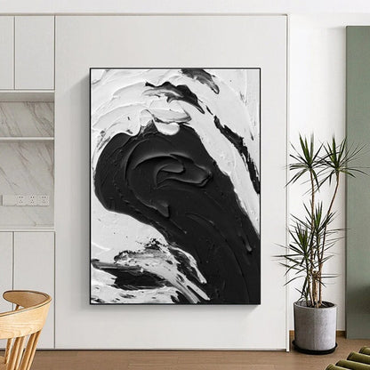 Black - White Dynamic Texture Art for Contemporary Art Space & Fashion Boutique DLZ2379