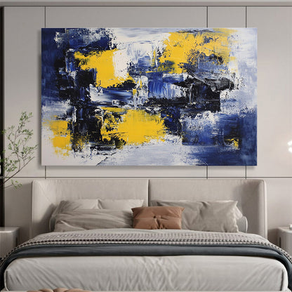 Blue - Yellow Abstract Art for Modern Office Break Room & Creative Studio SC031
