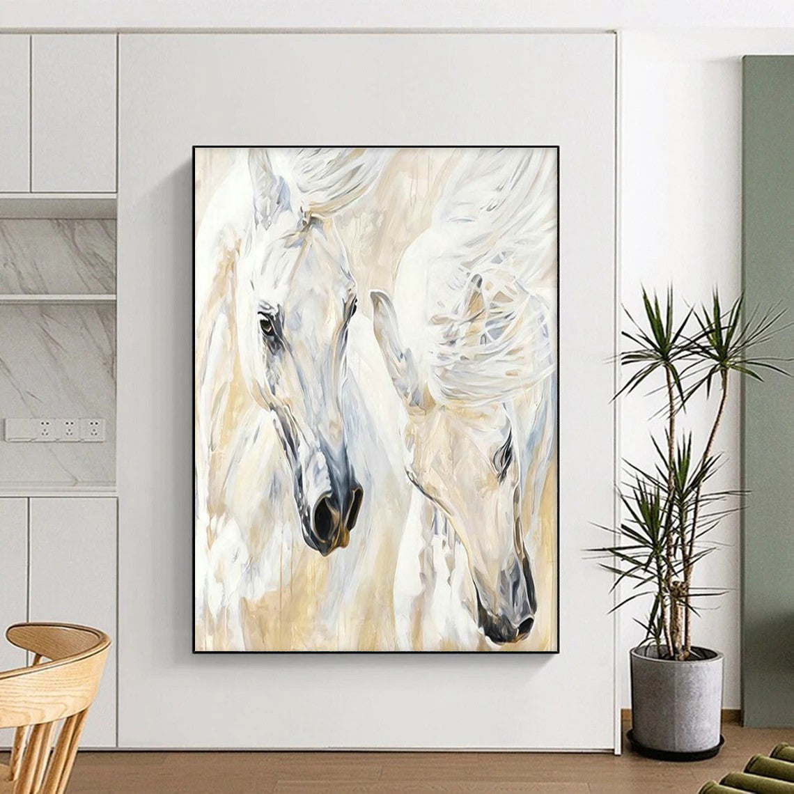 White Horses Grace Art for Equestrian Club & Luxury Home DLZ2341