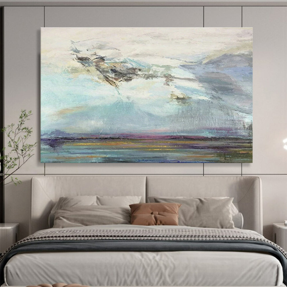 Sea View Abstract Art for Coastal Home Office Studios DLZ2580