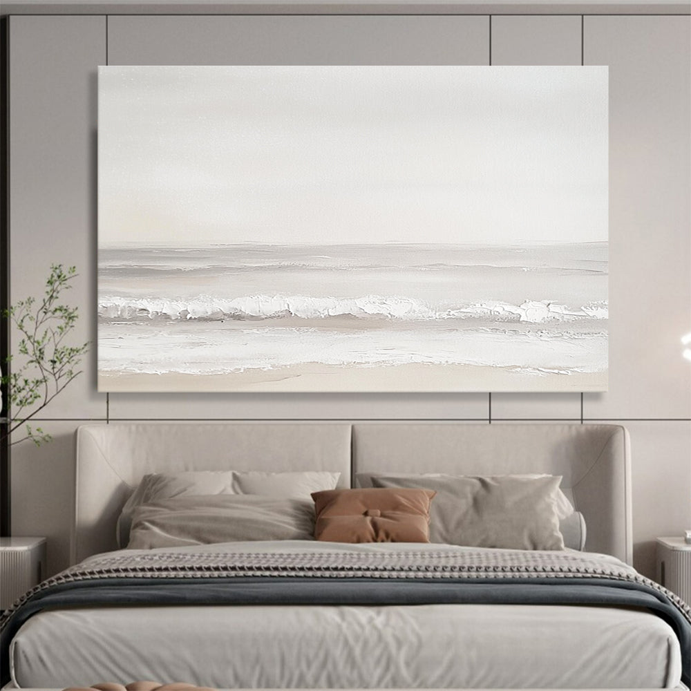 Serene Gray Beach Art for Coastal Home Bedroom & Spa Retreat SC502