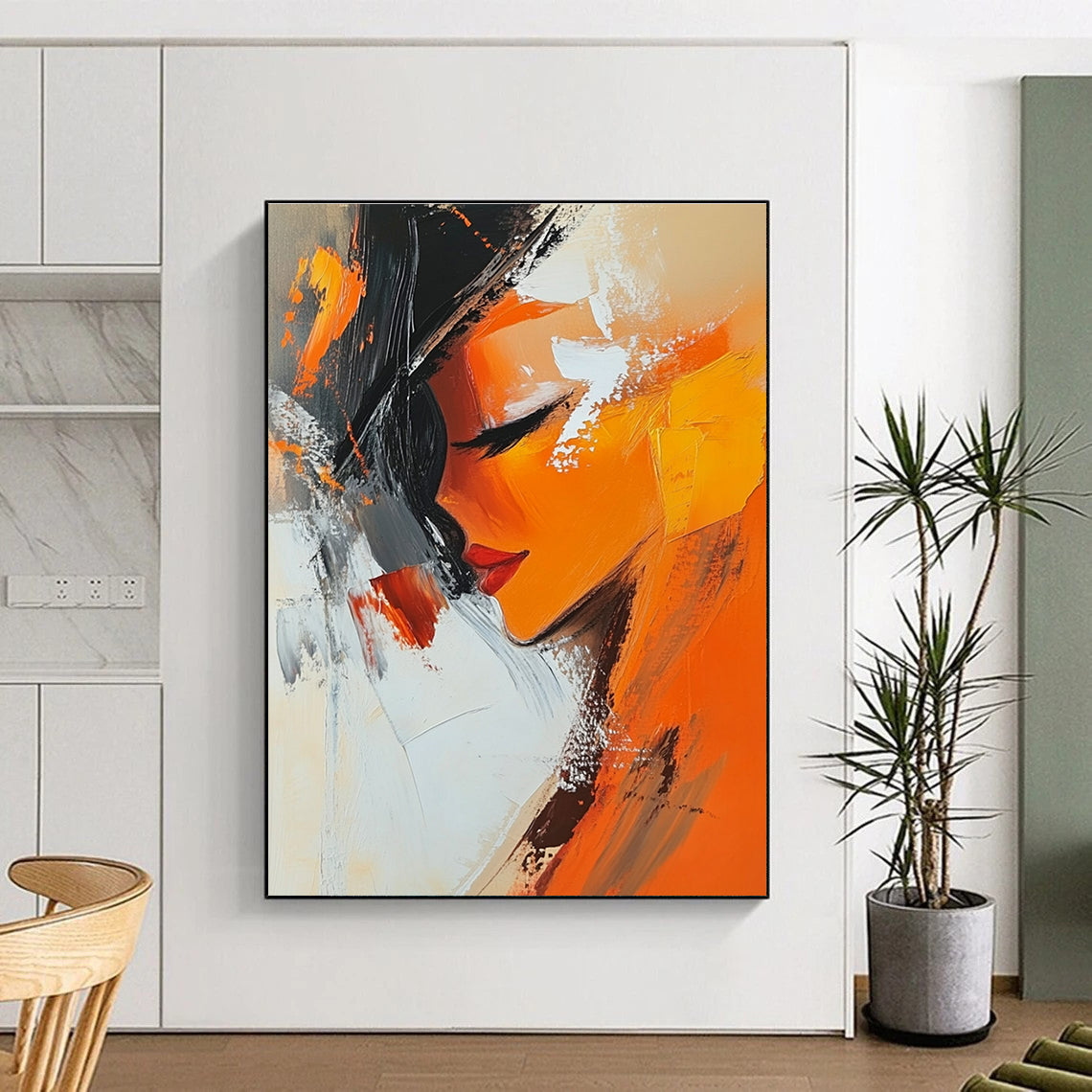 Abstract Woman's Profile in Warm Tones for Bohemian Bedroom & Art - Inspired Salon STSC151