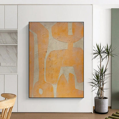 Orange Geometric Abstract Art for Modern Dining Room & Art Gallery DLZ1080