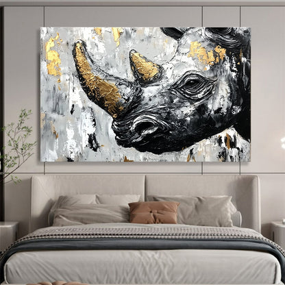 Textured Rhino Portrait Art for Safari - Themed Lounge & Art - Driven Office SC151