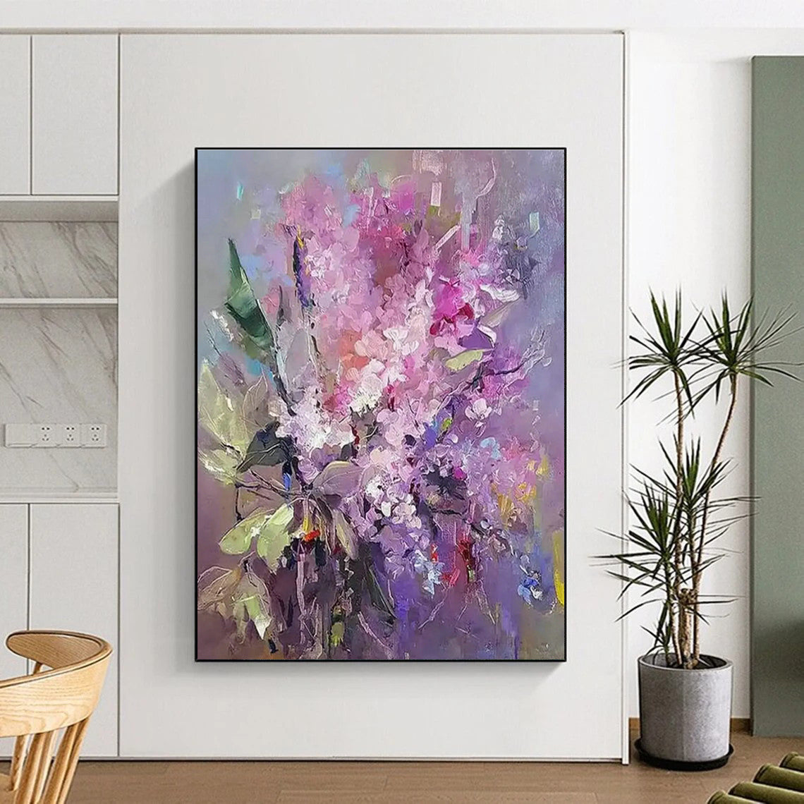 Pink - Purple Flower Bouquet Art for Romantic Wedding Venue & Feminine Home Salon DLZ0912