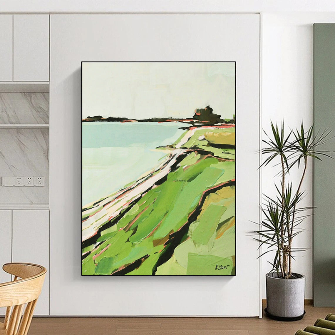 Minimalist Coastal Abstract for Beach House Dining Room & Nautical - Themed Gallery DLZ1576
