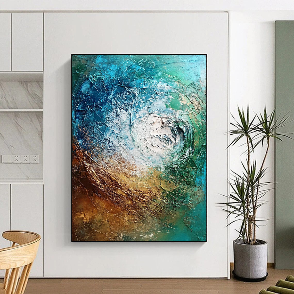 Ocean Swirl Abstract for Coastal Home Office & Spa Waiting Area STSC832