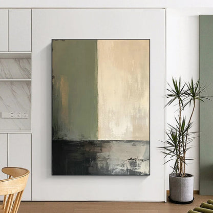 Green - Beige Abstract Art for Nature - Themed Spa & Scandinavian Home DLZ0795
