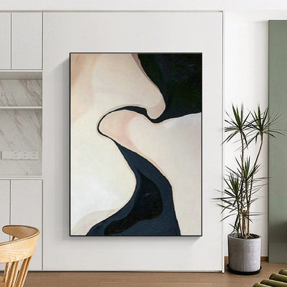 Curved Black - White Art for Modern Spa & Minimalist Bedroom DLZ1509