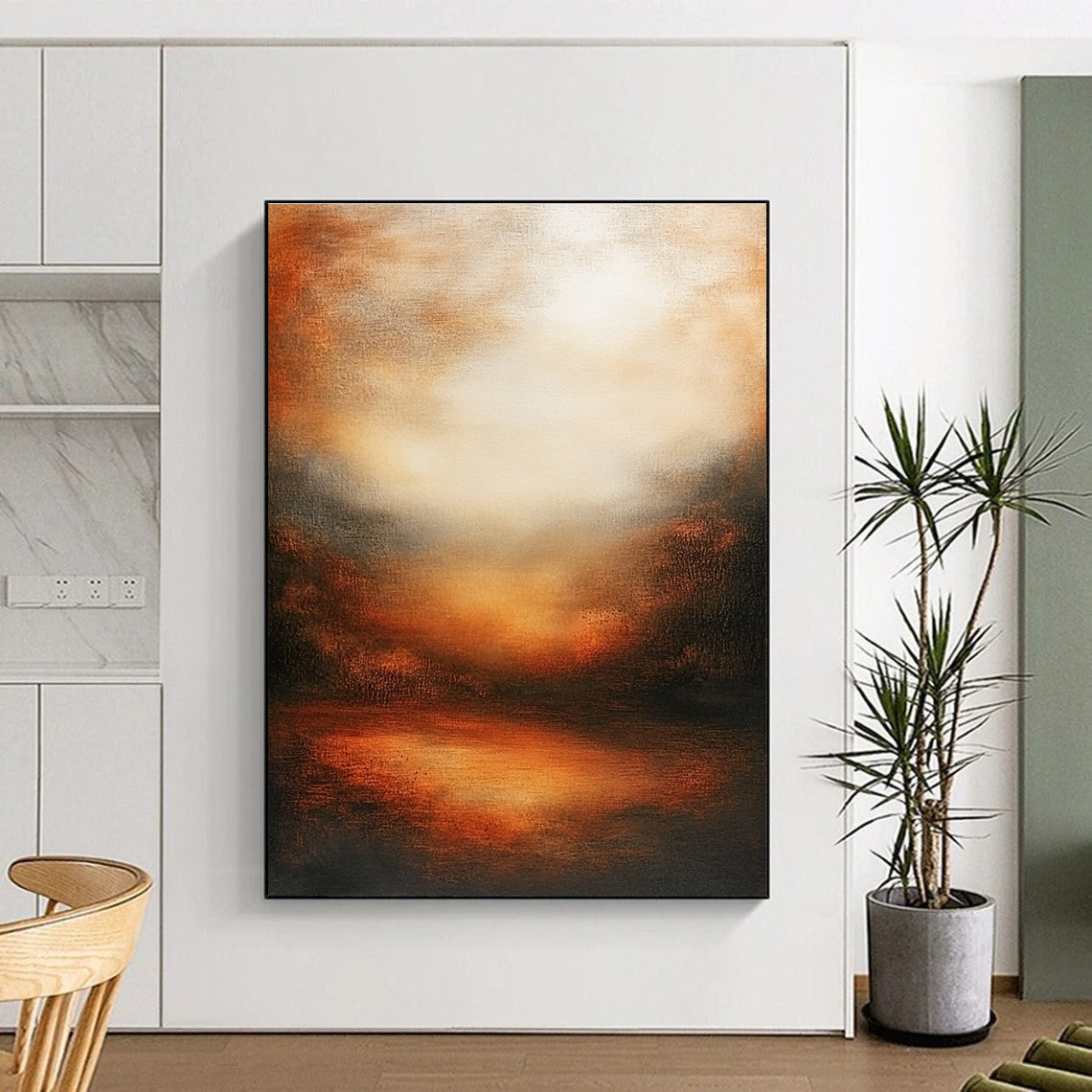 Warm Toned Abstract Sunset Art for Beachfront Resort Spa & Cozy Home Living Room STSC146