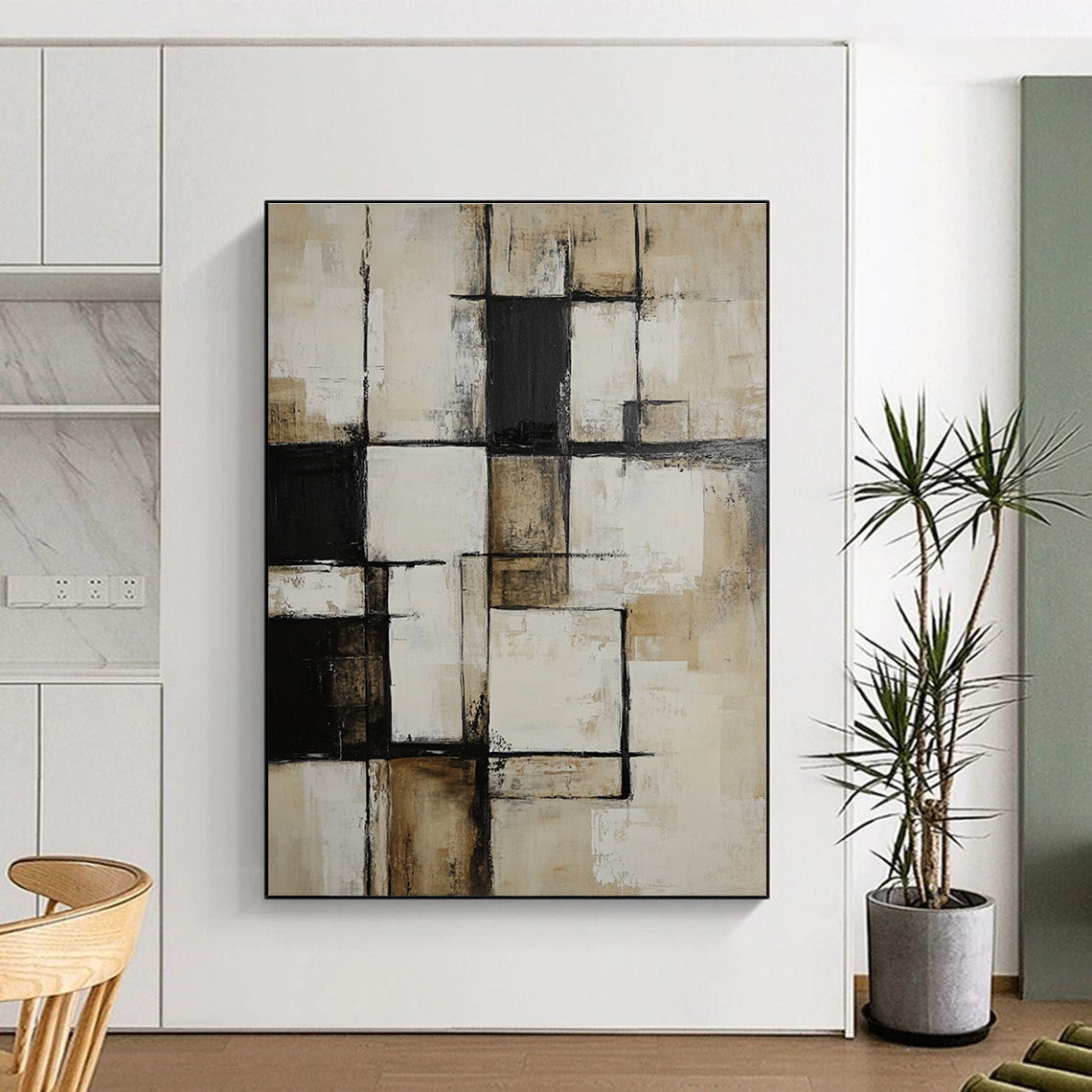 Neutral Tones Geometric Art for Minimalist Home & Office STSC716
