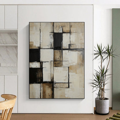 Neutral Tones Geometric Art for Minimalist Home & Office STSC716