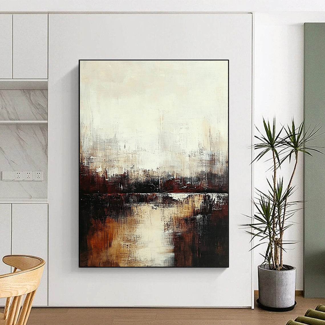 Neutral Tones Abstract Cityscape Art for Office & Study STSC724