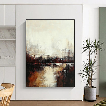 Neutral Tones Abstract Cityscape Art for Office & Study STSC724
