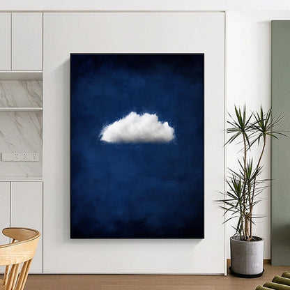 Single White Cloud on Blue 2 Art for Coastal Café & Modern Beach House STSC1404