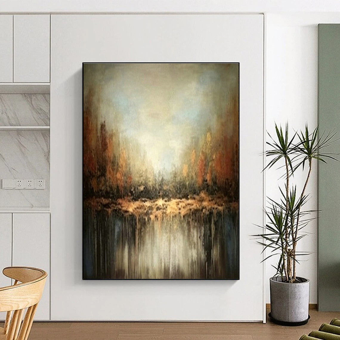 Autumn - Inspired Abstract Art for Rustic Cabin & Nature - Themed Restaurant DLZ1931