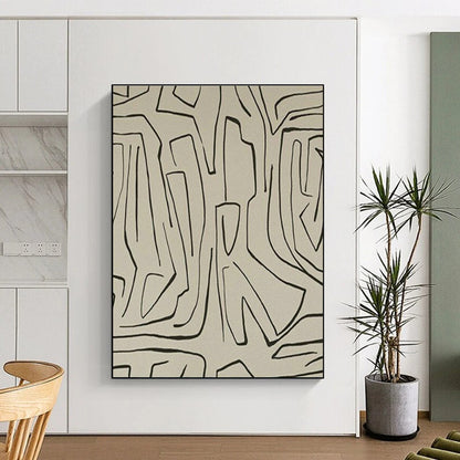 Black - Line Abstract Art for Bohemian Café & Creative Studio DLZ2046