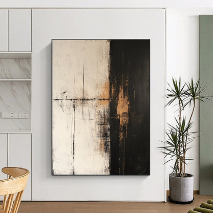 Black and White Abstract Divide for Modern Office & Minimalist Home STSC600