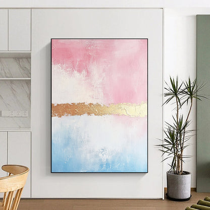 Pink and Blue Abstract with Gold for Bohemian - Style Bedroom & Chic Home Bar STSC454