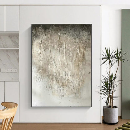 Gray - White Textured Abstract Art for Minimalist Home Office & Contemporary Art Studio DLZ1754