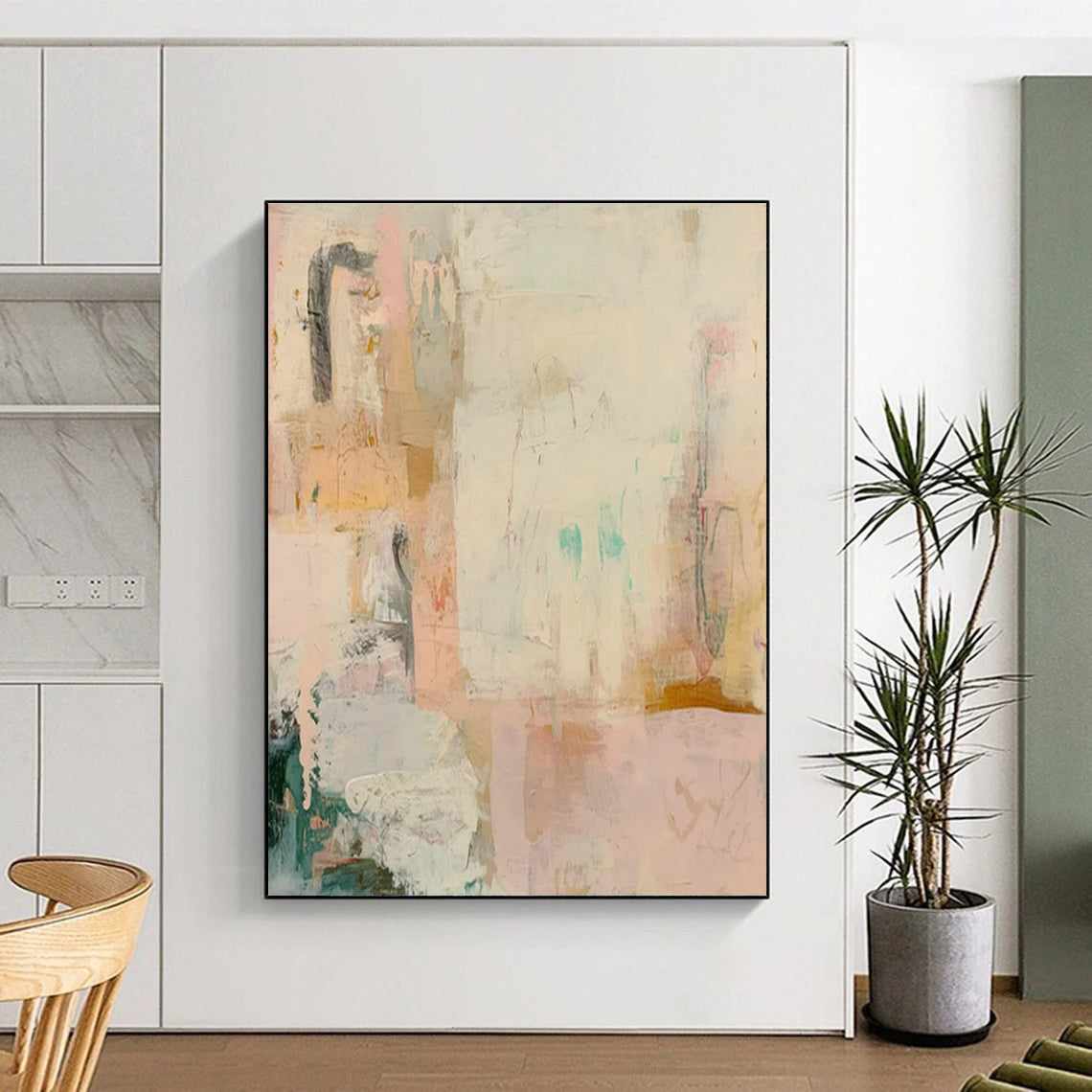 Pink - White Abstract Art for Bohemian - Chic Bedroom & Art Gallery Pop - Up DLZ1839