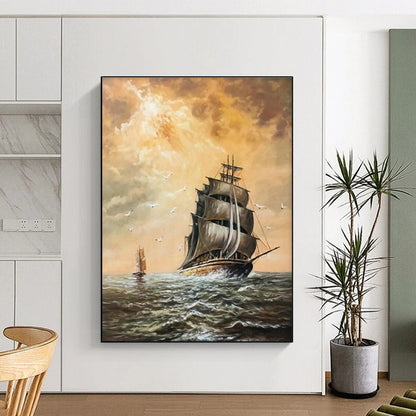 Sailing Ship Art for Nautical Museum & Coastal Home DLZ2349
