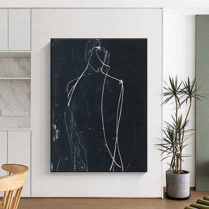 Minimalist Figure Sketch for Modern Minimalist Bedroom & Contemporary Art Exhibition STSC976