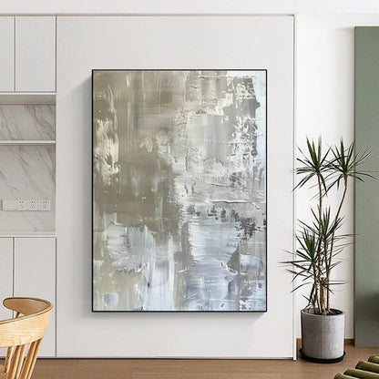 Silver - Gray Abstract Art for Minimalist Home & Modern Art Gallery DLZ1738