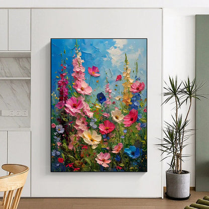 Vivid Wildflower Field Art for Garden Pavilion & Bedroom DLZ2294
