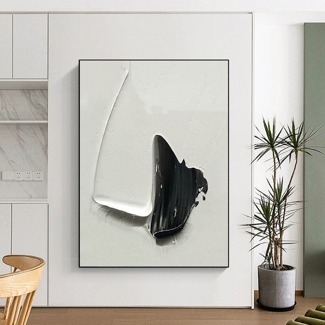 Minimal Black - White Form Art for Contemporary Home & Design Studio DLZ2371