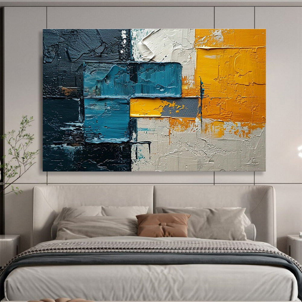 Colorful Block Texture Abstract Art for Contemporary Art Gallery Showcases DLZ2660